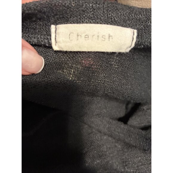 Cherish Women’s Solid Black Thin Knit Boat Neck Long Sleeve Sweater Small - Picture 3 of 5